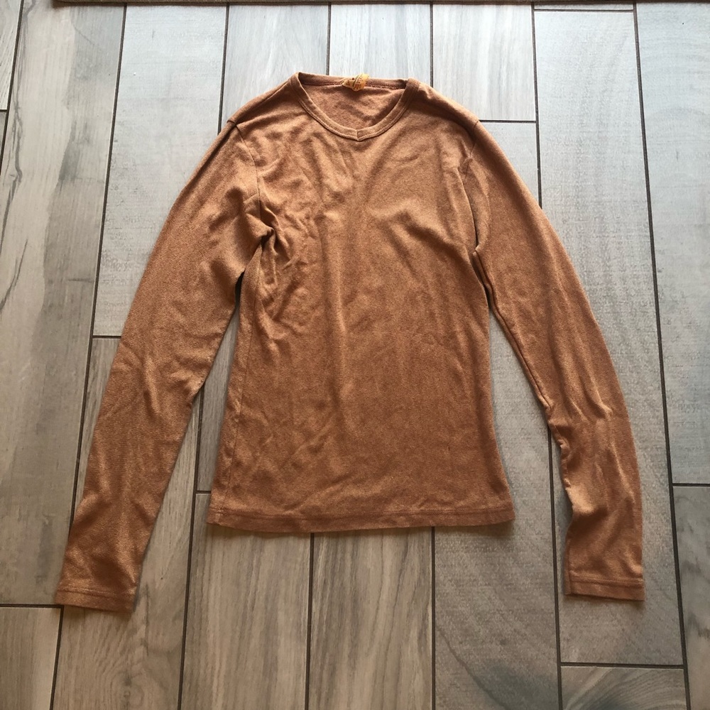 Lucky brand long sleeve metallic gold long sleeve